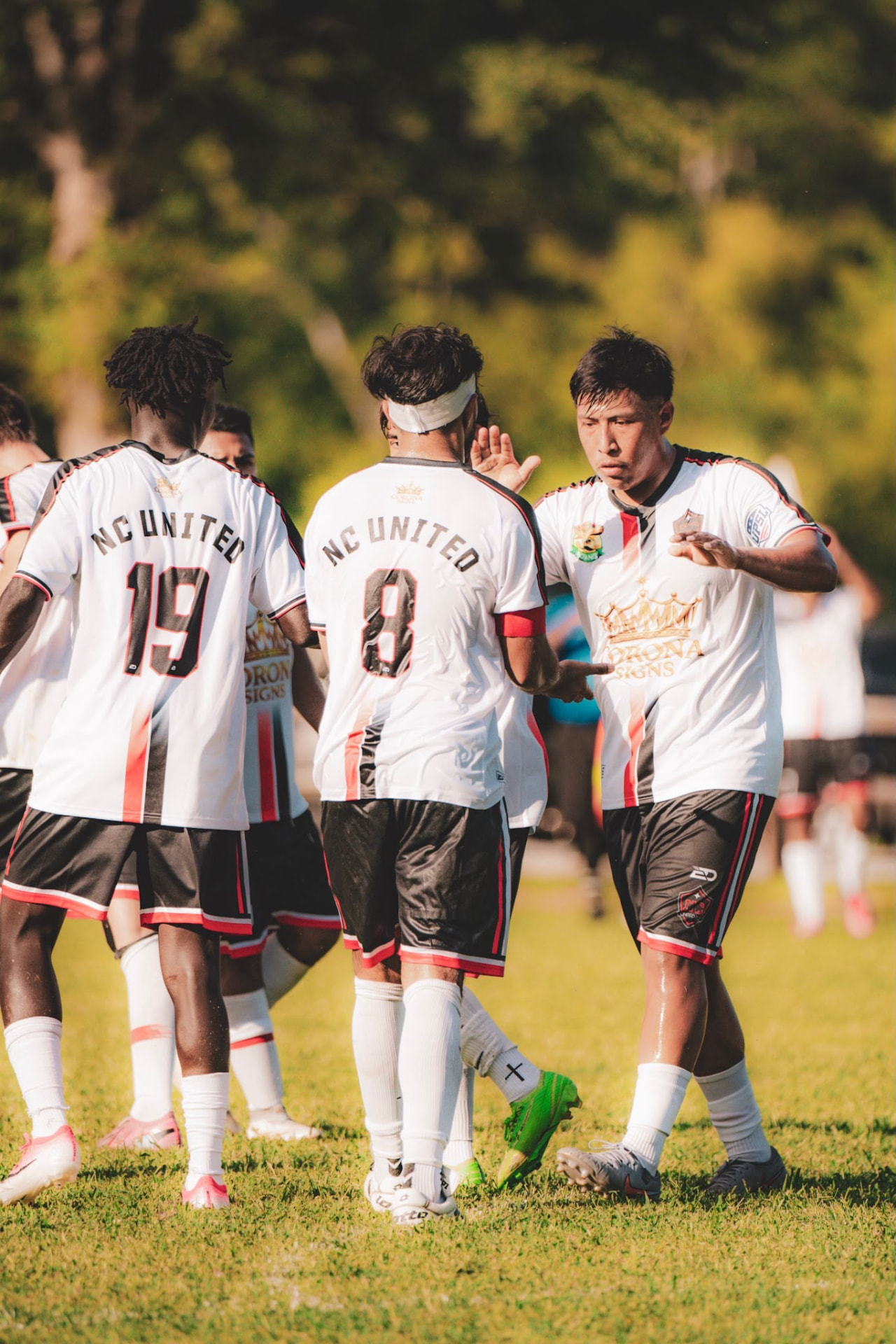 NC United FC players together on the field during the September 13 match against FC Roanoke.
