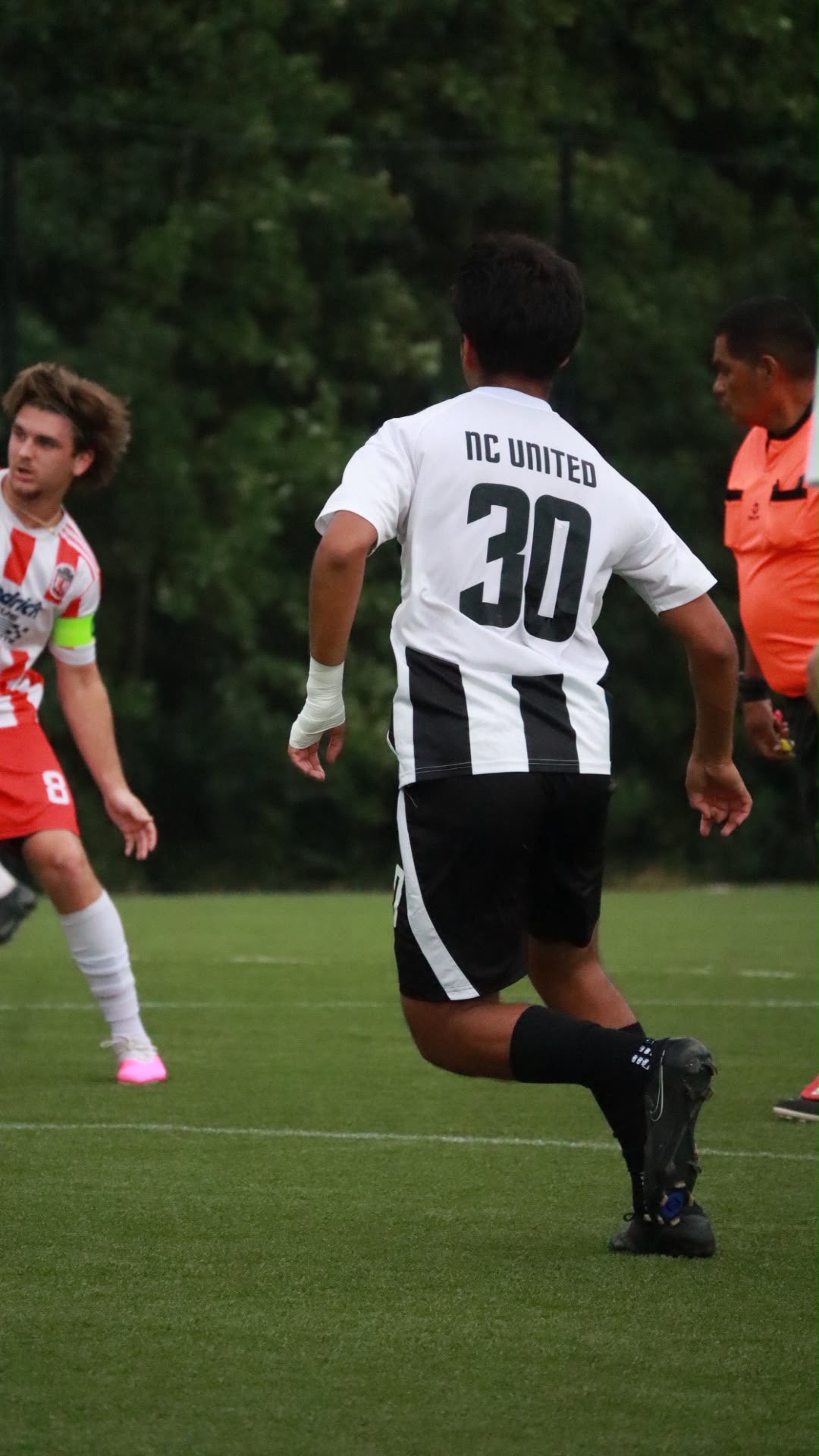 NC United FC's number 30 during the August 22 preseason friendly against Gastonia City FC