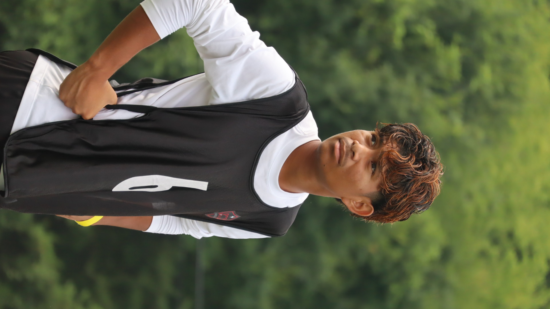 NC United FC tryout participant on the sideline between drills