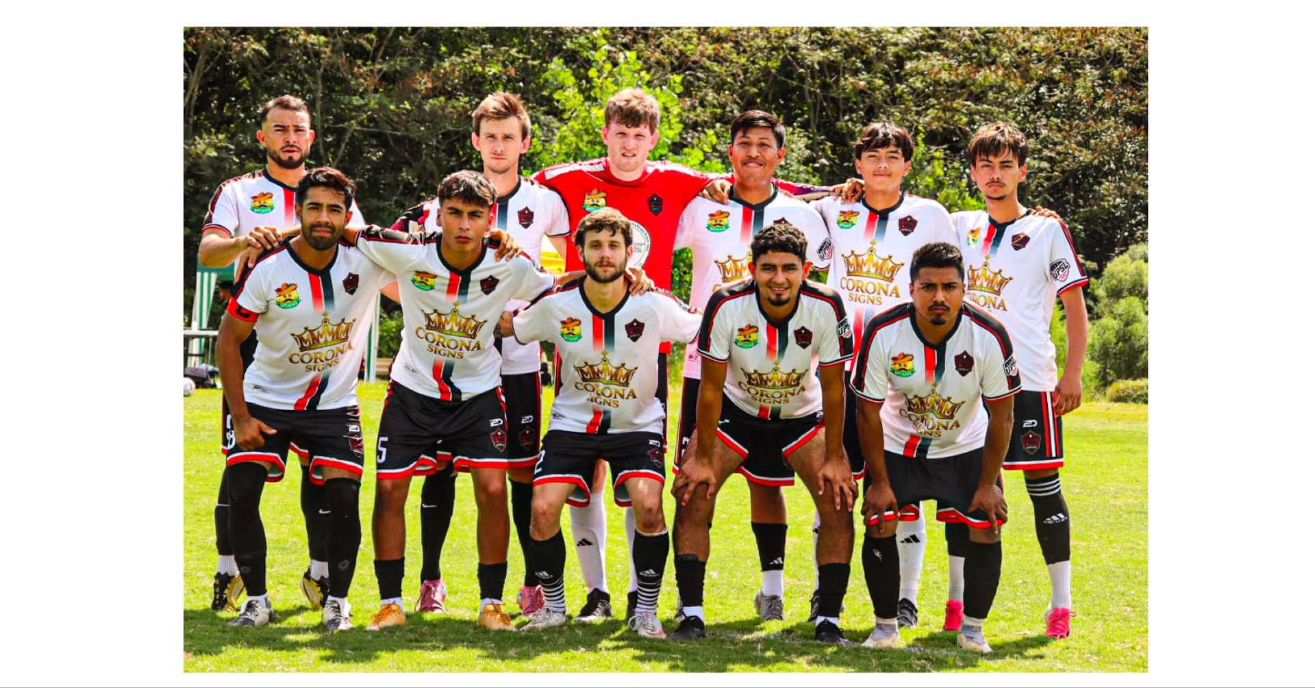NC United FC Men's Division 1 starting group before the team's 3-0 home victory over Briar United FC Academy.